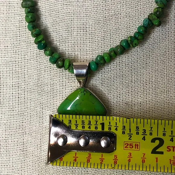 JAY KING DTR Sterling Silver Green Turquoise Necklace & Cabochon Pendant NWOT